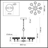Люстра ODEON LIGHT FIVRE L-VISION ODL24 445 LED 48W 4000K 3336лм металл акрил, античная бронза 5032/48L